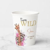 2つの野生のサファリ動物の子供の誕生日パーティー 紙コップ (裏面)