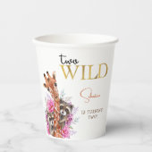 2つの野生のサファリ動物の子供の誕生日パーティー 紙コップ (正面)