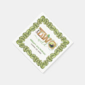 2つの野生のサファリ動物2nd誕生日パーティー写真 スタンダードカクテルナプキン (角)