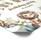 2つの野生のジャングルの最初の誕生日パーティー歓迎サイン ポスター (角)