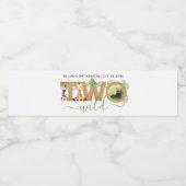 2つの野生のジャングル動物の写真Giraffe Zebra Safari ペットボトルラベル (シングルラベル)