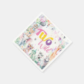 2つの野生のトロピカルサファリアニマルズセカンド誕生日 スタンダードカクテルナプキン (角)