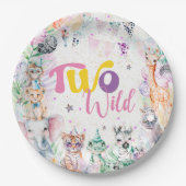 2つの野生のトロピカルサファリアニマルズセカンド誕生日 ペーパープレート (正面)