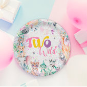 2つの野生のトロピカルサファリアニマルズセカンド誕生日 ペーパープレート