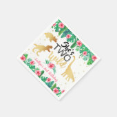 2つの野生の恐竜の女の子2nd誕生日パーティー スタンダードカクテルナプキン (角)