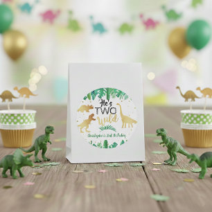 2つの野生の恐竜の少年たち2nd誕生日パーティーのお願い ラウンドシール