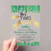 2つの野生の恐竜の少年たち2nd誕生日 アクリル招待状 (インサイチュ (ポータブル))
