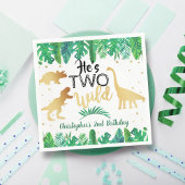 2つの野生の恐竜の少年2nd誕生日パーティー スタンダードカクテルナプキン