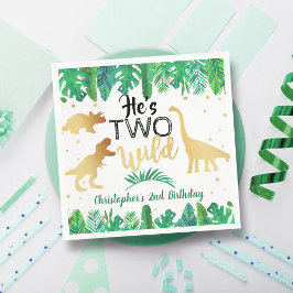 2つの野生の恐竜の少年2nd誕生日パーティー スタンダードカクテルナプキン
