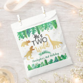 2つの野生の恐竜の少年2nd誕生日パーティー フェイバーバッグ (クリップ留めされた状態)