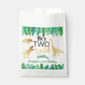 2つの野生の恐竜の少年2nd誕生日パーティー フェイバーバッグ (正面)