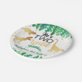 2つの野生の恐竜の少年2nd誕生日パーティー ペーパープレート (アングル)