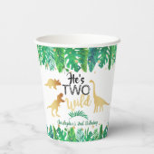 2つの野生の恐竜の少年2nd誕生日パーティー 紙コップ (裏面)