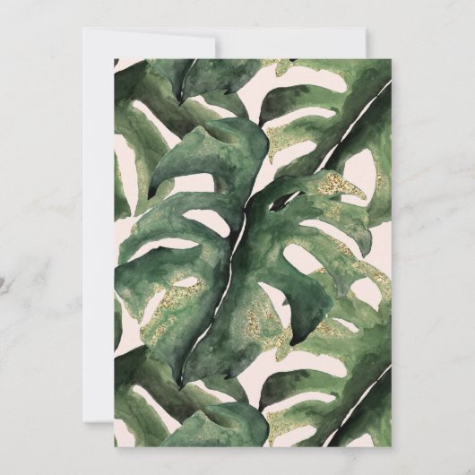 2つの野生の熱帯の緑2番目の誕生日 招待状 (裏面)