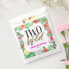 2つの野生の熱帯動物2nd誕生日パーティー フェイバーバッグ