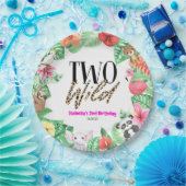 2つの野生の熱帯動物2nd誕生日パーティー ペーパープレート (パーティー)