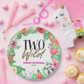 2つの野生の熱帯動物2nd誕生日パーティー ペーパープレート (パーティー)