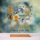 2つの野生の誕生日サファリ動物かわいい子供を好む アクリルサイン (ニュートラル)