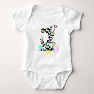 2つの野生の誕生日ボディスーツ ベビーボディスーツ