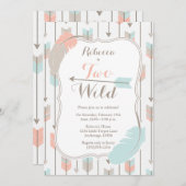 2つの野生の部族の矢印2番目の誕生日パーティピンク 招待状 (正面/裏面)