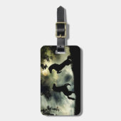 2つの野生の馬の荷物タグ ラゲッジタグ (正面縦)