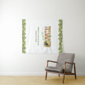 2つの野生の2番目の誕生日ジャングル葉の写真の背景 タペストリー (インサイチュ(横))