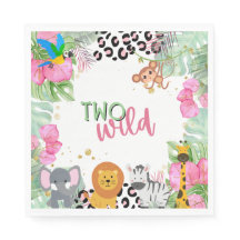 2つの野生ジャングルガールズペーパーナプキン