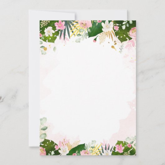 2つの野生誕生日金ゴールドサファリジャングル動物パーティー 招待状 (裏面)