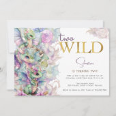 2つの野生魔法ドラゴン子供の誕生日パーティー 招待状 (正面)