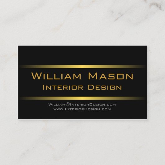 2つの金ゴールドストライププロフェッショナル名刺 名刺 (正面)