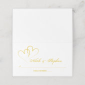 2つの金ゴールドハート相互座席表 プレイスカード (外部開封)