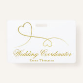 2つの金ゴールドハート |ウェディングプランナー/コーディネータ バッジ (裏面)