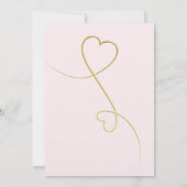 2つの金ゴールドハート |ピンクミニマル結婚式招待状 招待状 (裏面)