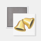 2つの金ゴールドベル マグネット (正面/裏面)