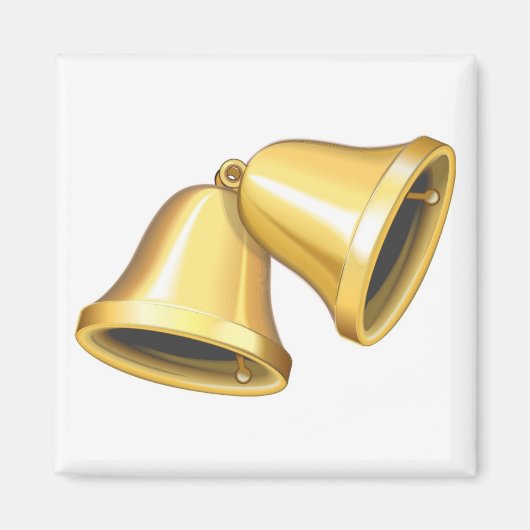 2つの金ゴールドベル マグネット (正面)