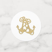 2つの金ゴールド結婚いかりのテーカスタムブル紙吹雪 コンフェッティ (スモール正面)