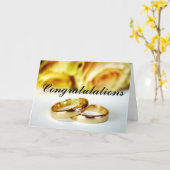 2つの金ゴールド結婚のリングや輪 カード (黄色い花)