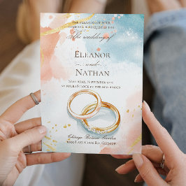 2つの金ゴールド結婚のリング私は洗練された 招待状