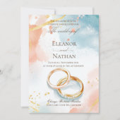 2つの金ゴールド結婚のリング私は洗練された 招待状 (正面)