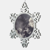 2つの金属雲 スノーフレークピューターオーナメント (右)