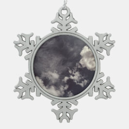 2つの金属雲 スノーフレークピューターオーナメント