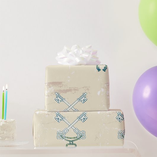 2つの鍵のラッピング紙 ラッピングペーパー