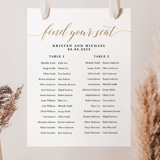 2つの長いテーブルが座席表を見つける ポスター