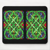 2つの長方形アイルランド語ケルト結び目模様デザインオンブラック マウスパッド (正面)
