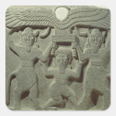 2つの間にギルガメシュを描いたレリーフ、 浮き彫り スクエアシール (正面)