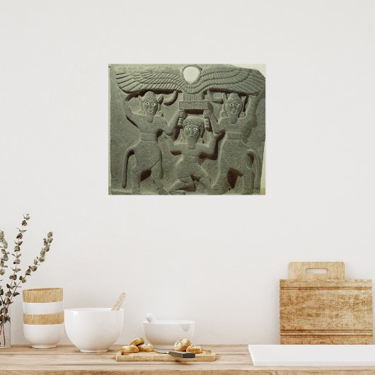 2つの間にギルガメシュを描いたレリーフ、 浮き彫り ポスター (キッチン)