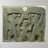 2つの間にギルガメシュを描いたレリーフ、 浮き彫り ポスター (正面)