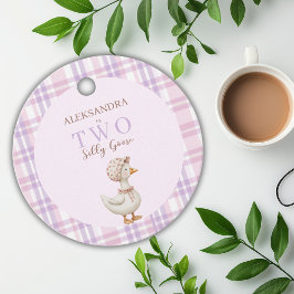 2つの間抜けガチョウの女の子2nd誕生日パーティーありがとう フェイバータグ