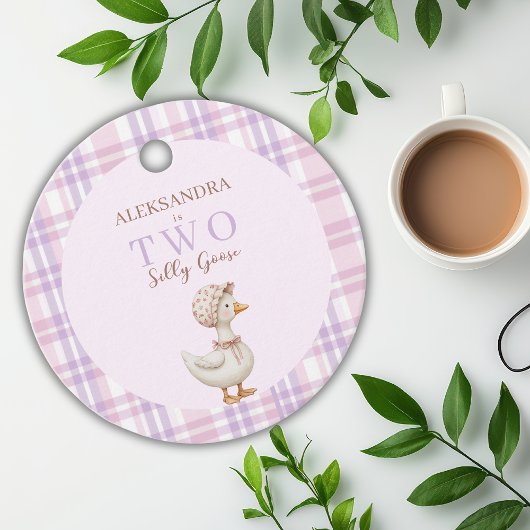 2つの間抜けガチョウの女の子2nd誕生日パーティーありがとう フェイバータグ