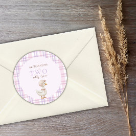 2つの間抜けガチョウの女の子2nd誕生日パーティーありがとう ラウンドシール